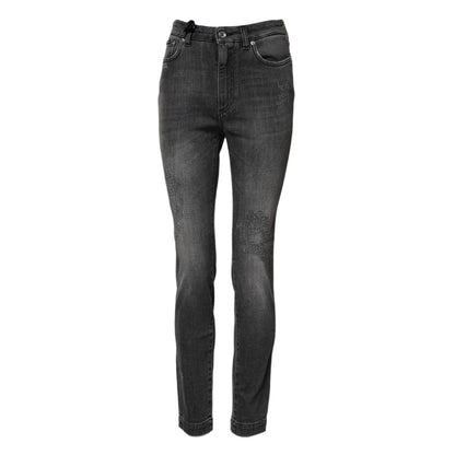 Dolce & Gabbana Dark Gray AUDREY Cotton Skinny Denim Jeans