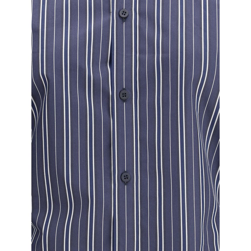 Balenciaga Blue Cotton Pattern Shirt