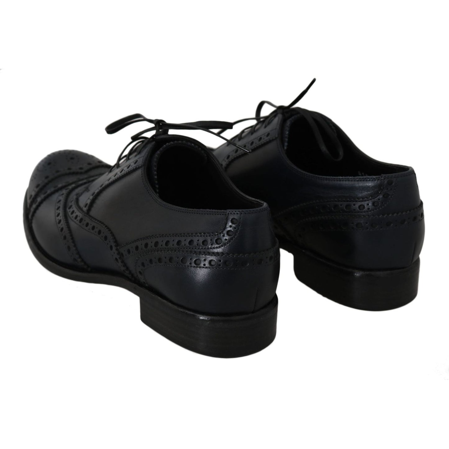 Dolce & Gabbana Dark Blue Leather Wingtip Oxford Dress Shoes MV2362-39