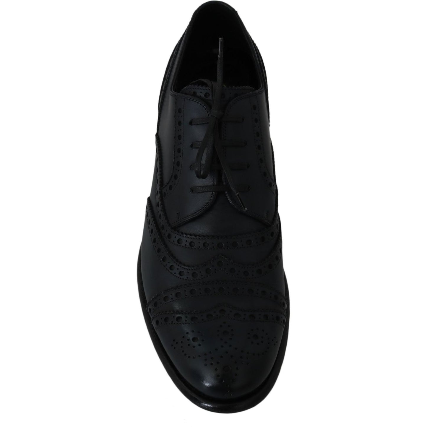 Dolce & Gabbana Dark Blue Leather Wingtip Oxford Dress Shoes MV2362-39