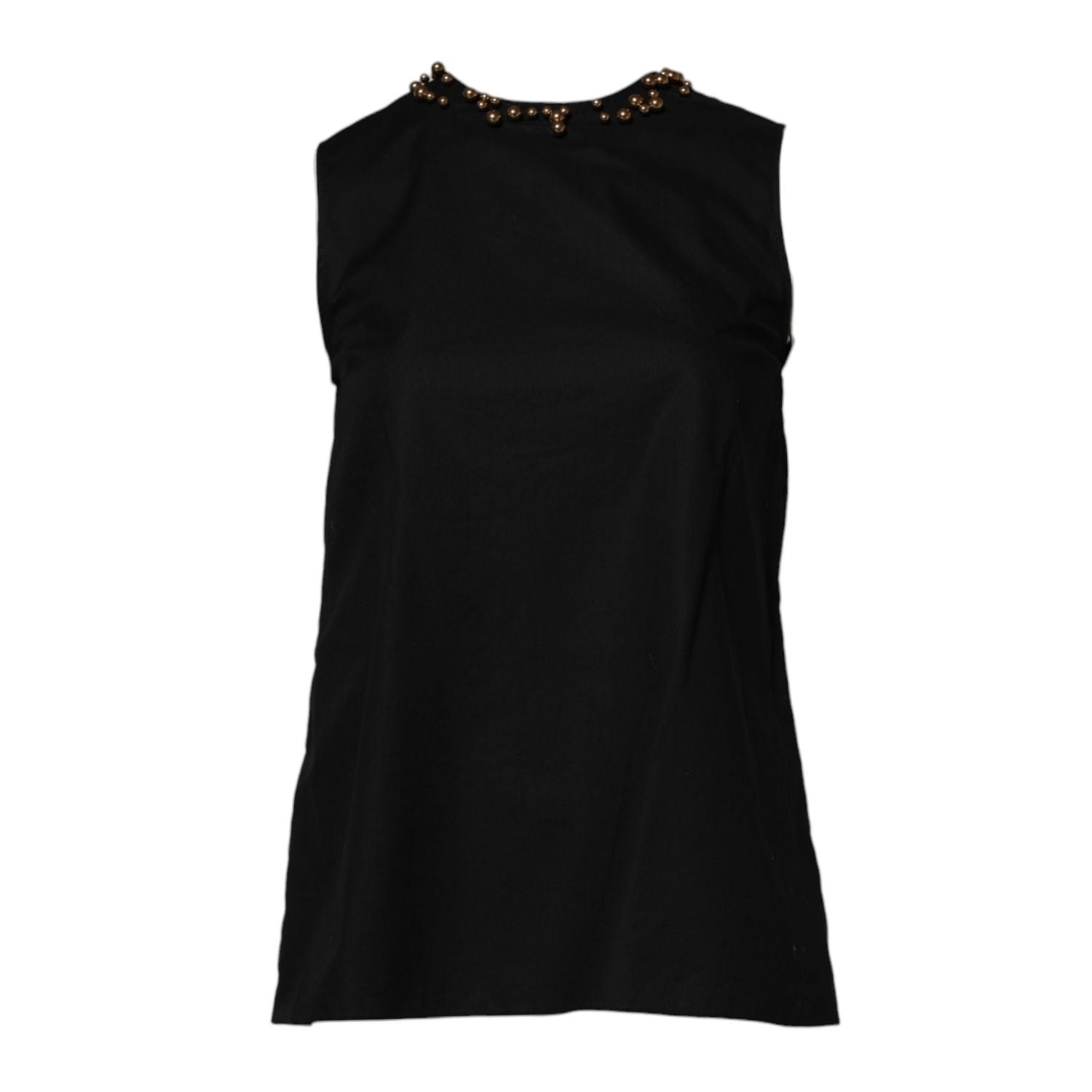 Boutique Moschino Black Cotton Sleeveless Women Tank T-shirt