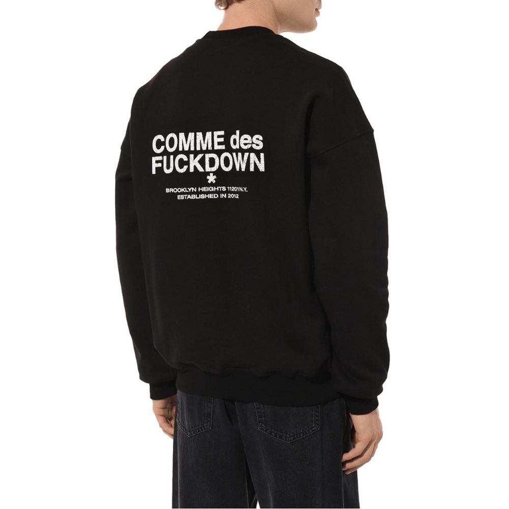 Comme Des Fuckdown Black Cotton Men's Crewneck Sweater