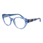 Guess Blue Women Glasses Frame in full-rim acetate design, size 53-19-140, featuring blue demo lenses and spring hinge, includes branded case.