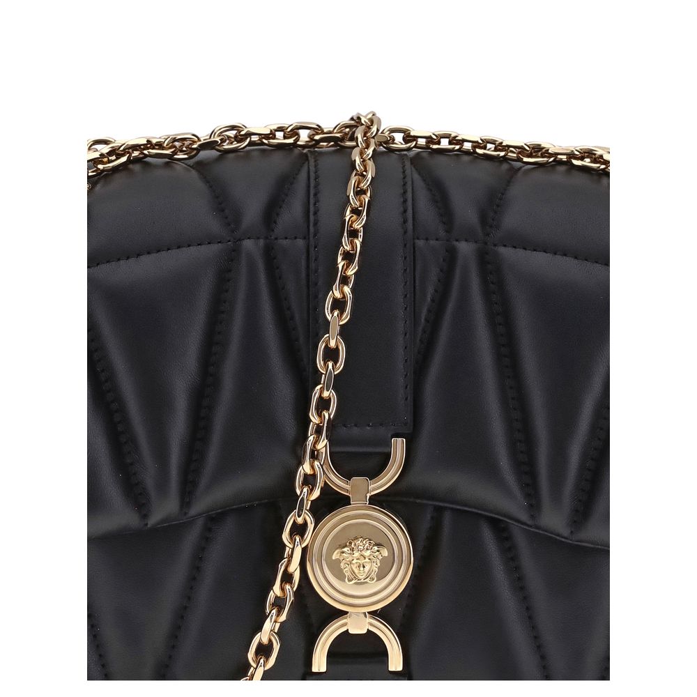 Versace Black Calf Leather Bos Taurus Shoulder Bag Versace