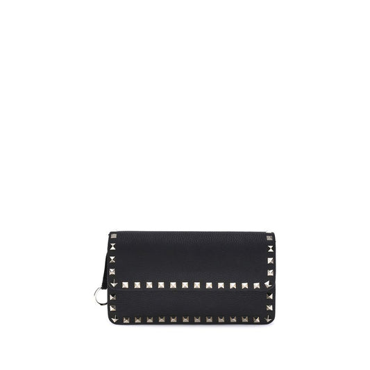 Valentino Garavani Black Calf Leather Bos Taurus Clutch Bag