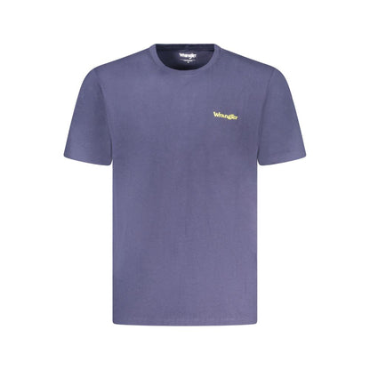 Wrangler Blue Cotton T-Shirt, short sleeve, crew neck, with small logo print.