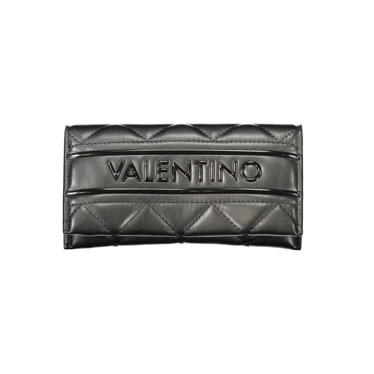 Mario Valentino Black Polyethylene Women Wallet with quilted design.