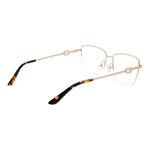 Guess Gold Women Glasses Frame, metal half-rim with demo lenses, trapezium style.