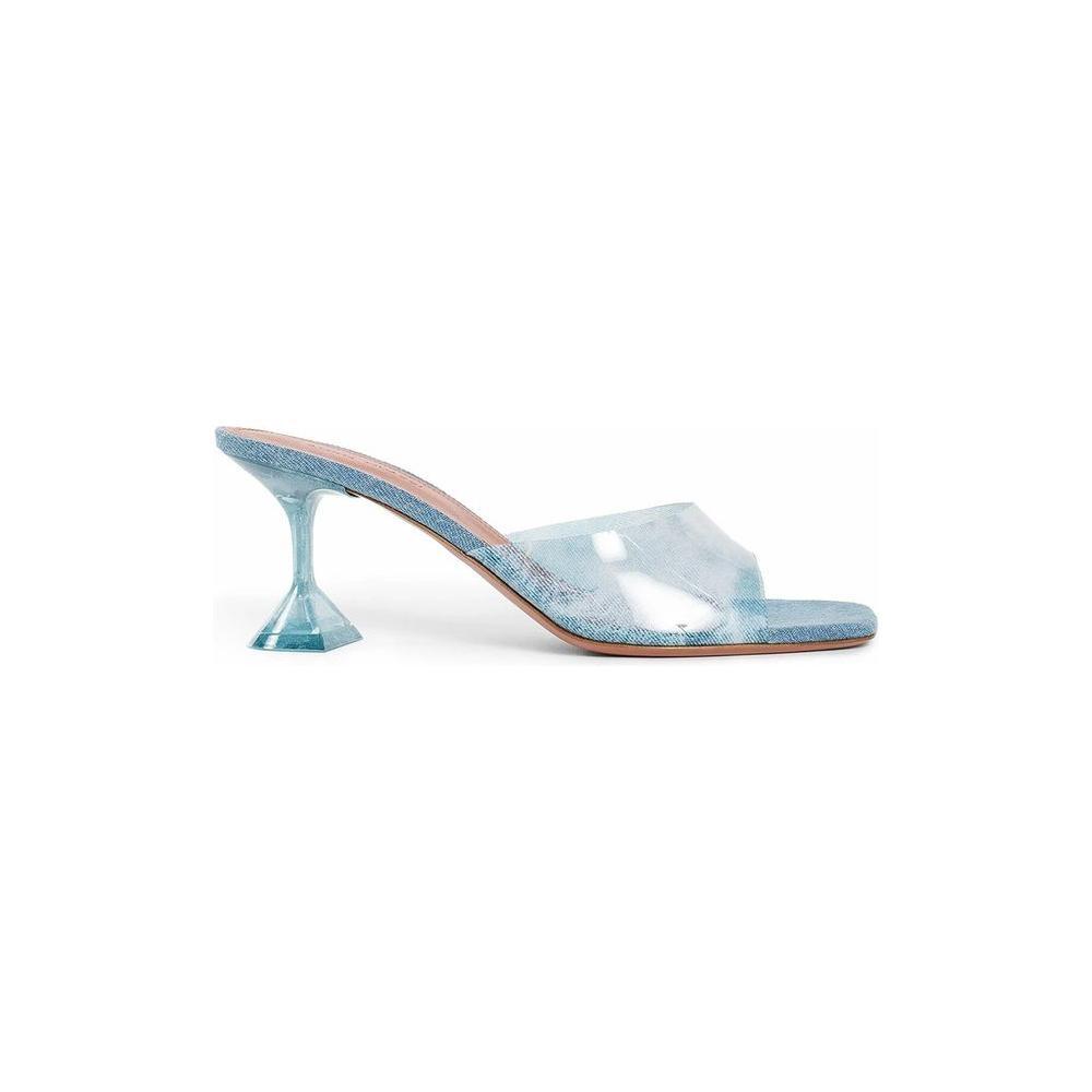 Amina Muaddi Lupita Glass Pvc Denim Mules AM-8783079407828-EU36/US6
