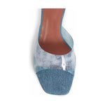 Amina Muaddi Lupita Glass Pvc Denim Mules AM-8783079407828-EU36/US6