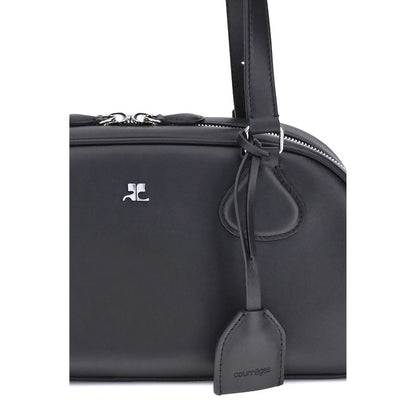 Courrèges Black Calf Leather Bos Taurus Shoulder Bag Courrèges