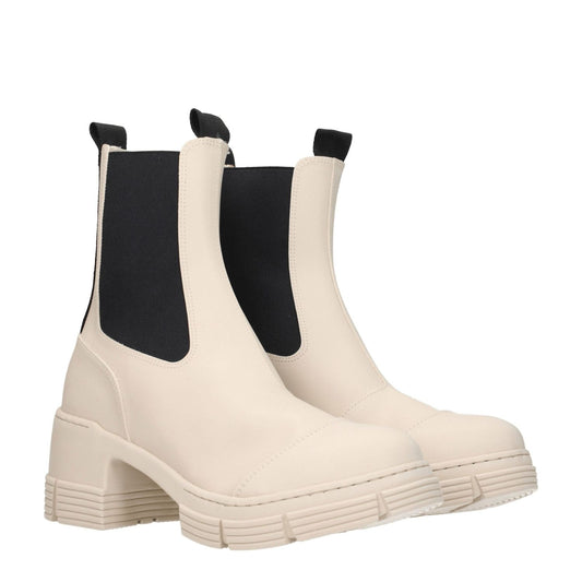 Ganni Gray Cotton Ankle Boots GA-8547288252681-EU39/US9