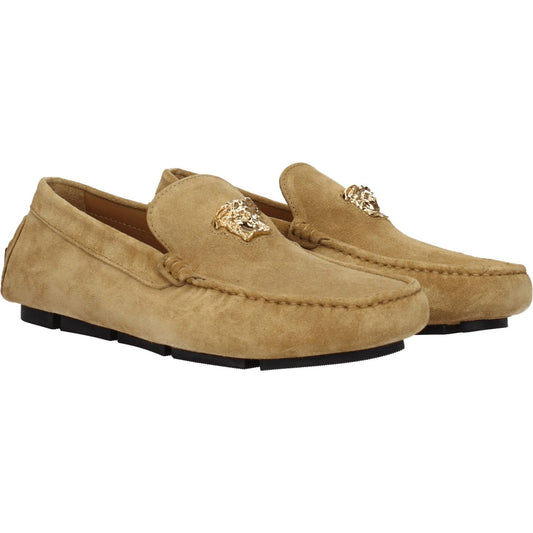 Versace Beige Leather Slip-On Loafers VE-8547327770889-EU41/US8