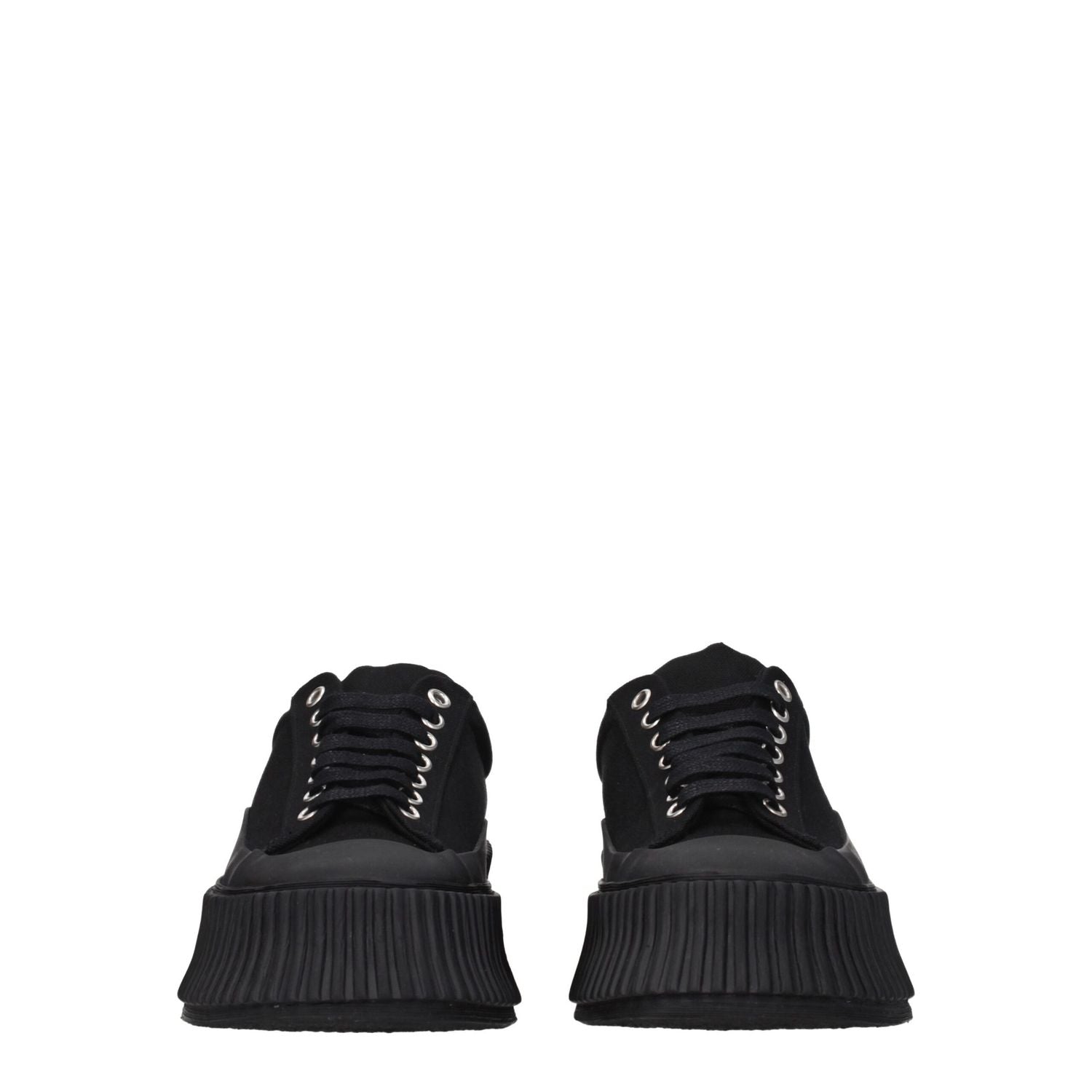 Jil Sander Black Fabric Chunky Sneakers