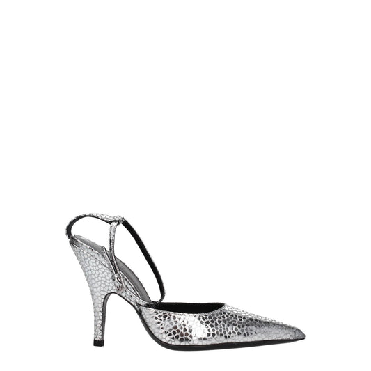 BY FAR Gray Leather High Heel Pumps BY-8547360833801-EU36/US6