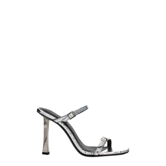 BY FAR Gray Leather Stiletto Heels Sandals BY-8547360932105-EU36/US6