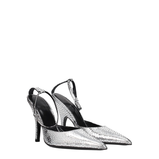 BY FAR Gray Leather High Heel Pumps BY-8547360833801-EU36/US6