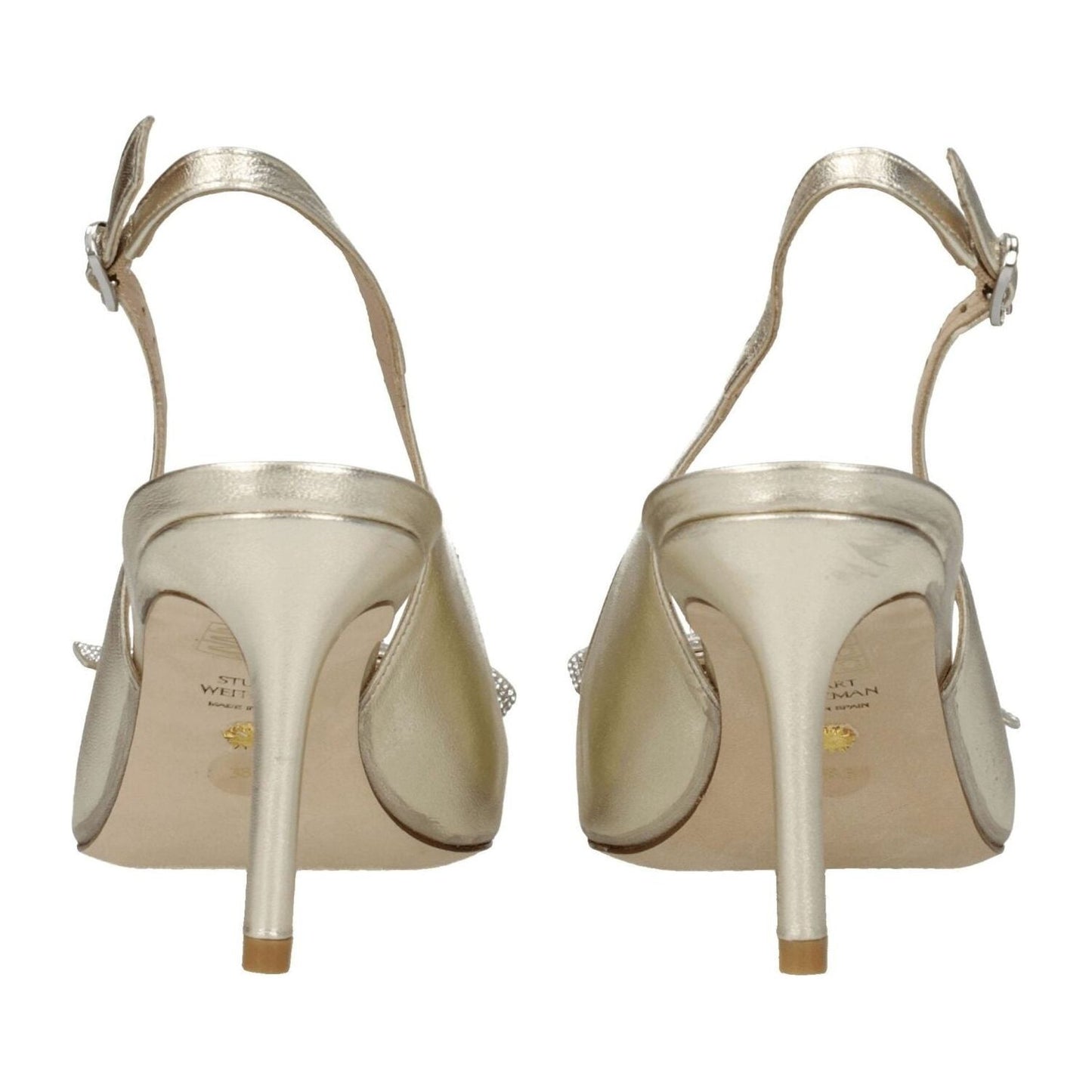 Stuart Weitzman Gold Leather Stiletto Heels Sandals ST-8547362701577-EU38.5/US8.5