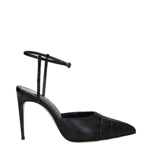 Manolo Blahnik Black Leather High Heel Pumps MA-8680111374601-EU36/US6