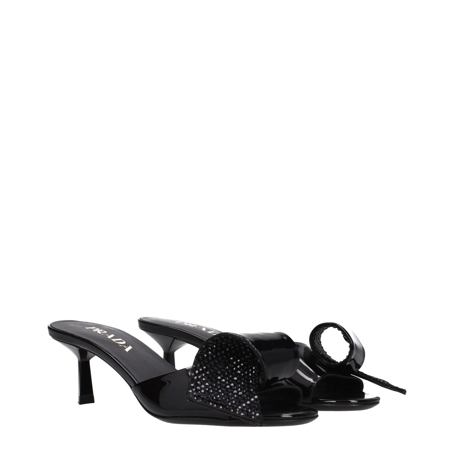 Prada Black Leather Sandals
