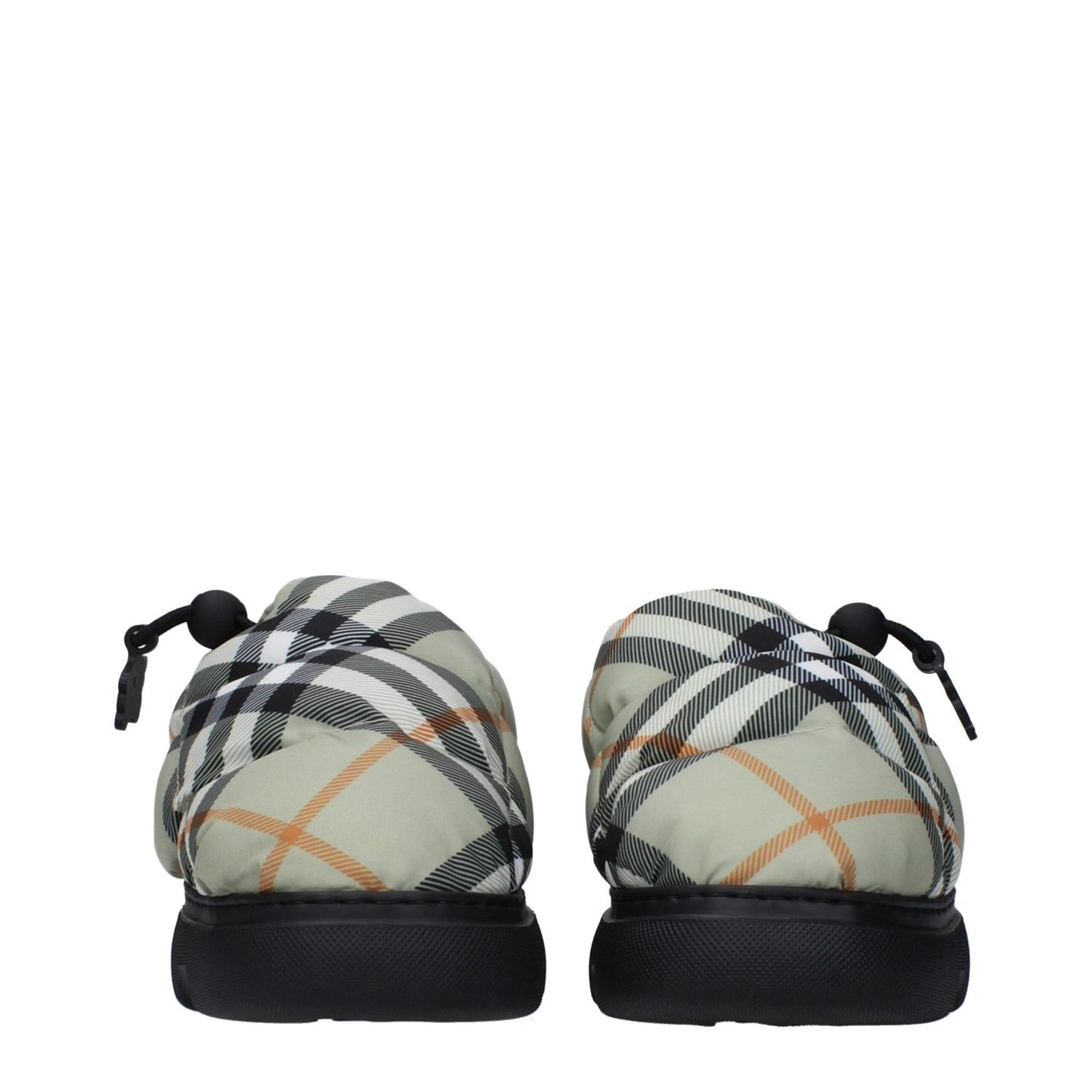 Burberry Green Fabric Slip-On Loafers