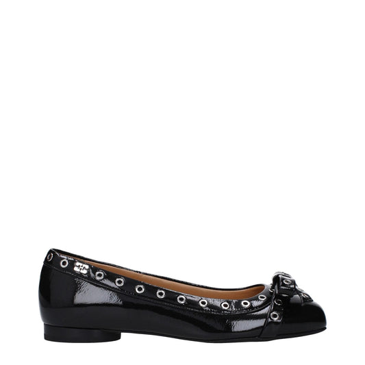 Ganni Black Leather Ballet Flats GA-10027144380681-EU40/US10