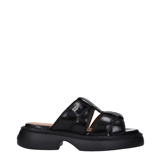 Ganni Black Fabric Slippers Sandals GA-10027171741961-EU36/US6