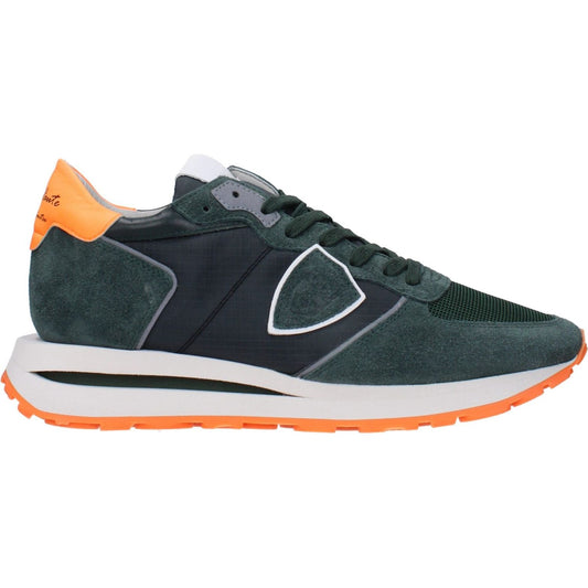 Philippe Model Green Fabric Athletic Sneakers