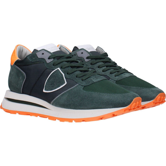 Philippe Model Green Fabric Athletic Sneakers