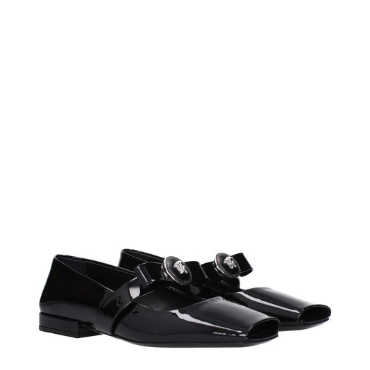 Versace Black Leather Ballet Flats VE-15161649660169-EU41/US11