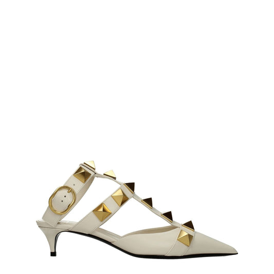 Valentino Garavani Beige Leather Stiletto Heels Sandals VA-8547150627081-EU37.5/US7.5