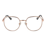 Guess Rose Gold Women Glasses Frame, round full-rim, metal in rose gold with plastic lenses, includes branded case, style no extra features.