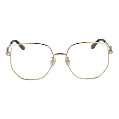 Guess Gold Metal Glasses (Frames) featuring full-rim square design for women with gold metal frame and demo lenses.