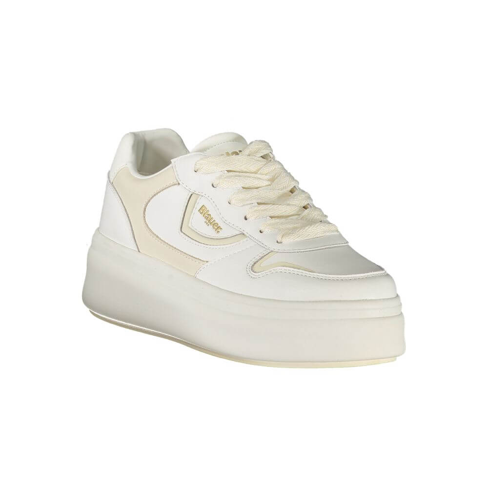 Blauer White Polyester Sneaker