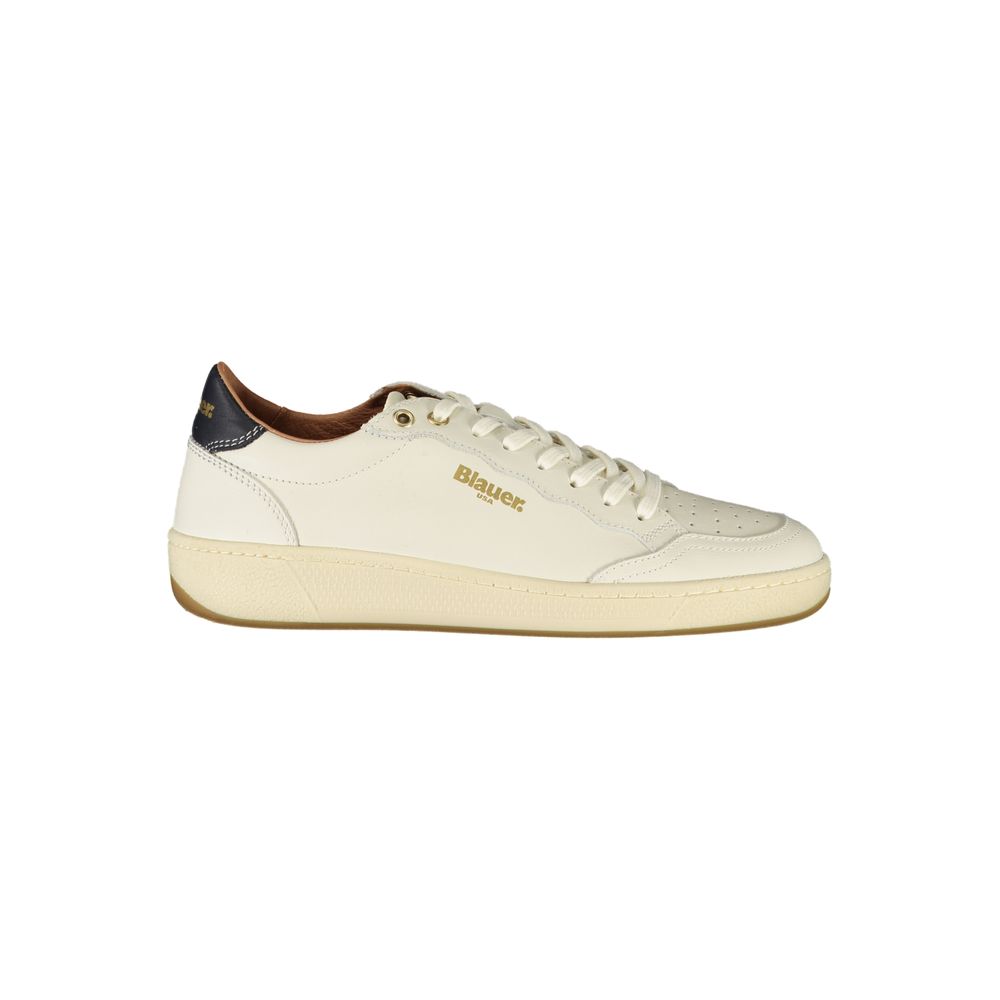 Blauer White Polyester Sneaker