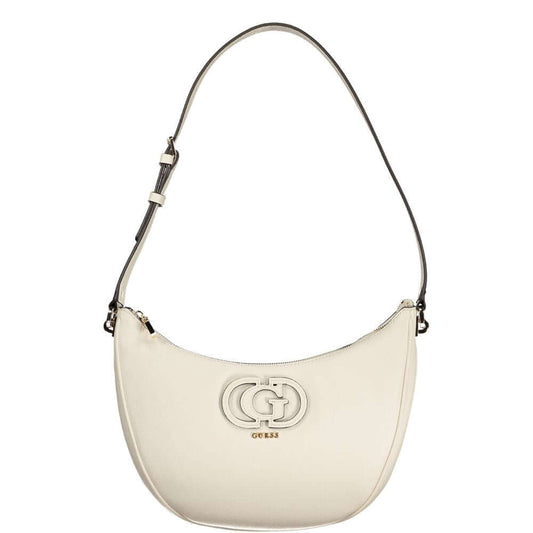 Guess Jeans White Polyethylene Women Handbag with adjustable strap and external pocket