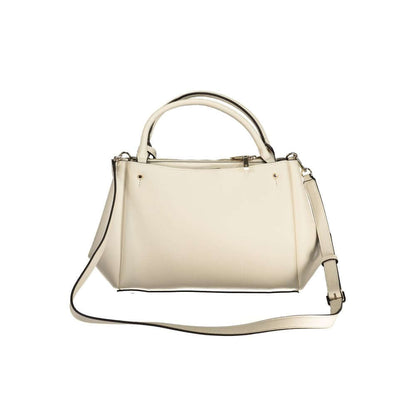 Guess Jeans White Polyethylene Women Handbag with adjustable strap, showcasing elegant design and multiple compartments.