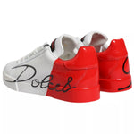 Dolce & Gabbana White Red Portofino Low Top Sneakers Shoes MV2222-41.5