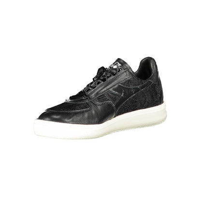Diadora Black Leather Women Sneaker Diadora
