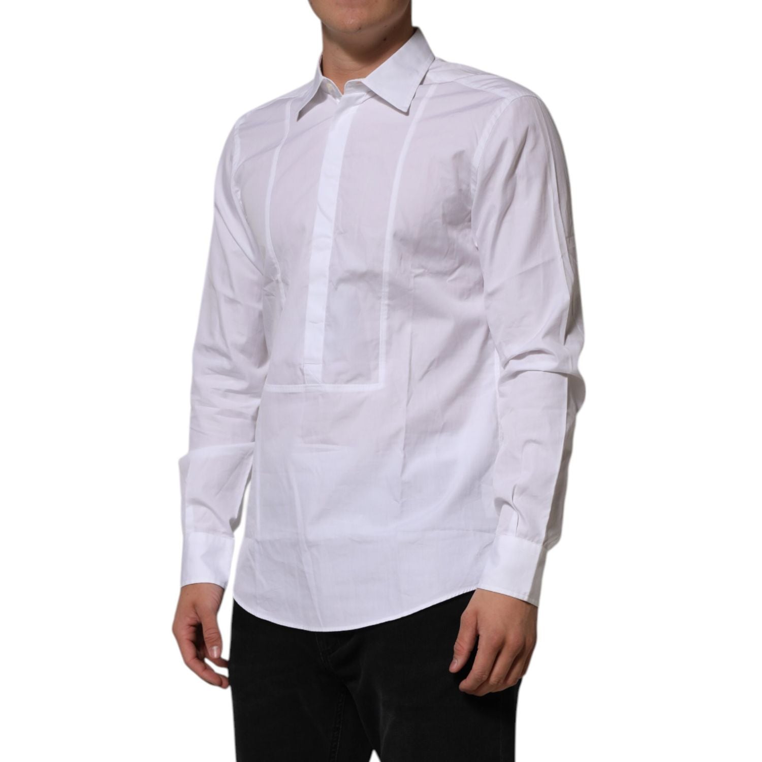 Dolce & Gabbana White Poplin Cotton Formal Men Dress Shirt