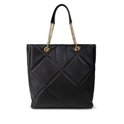 Dolce & Gabbana Black Leather Matelassé Tote Bag