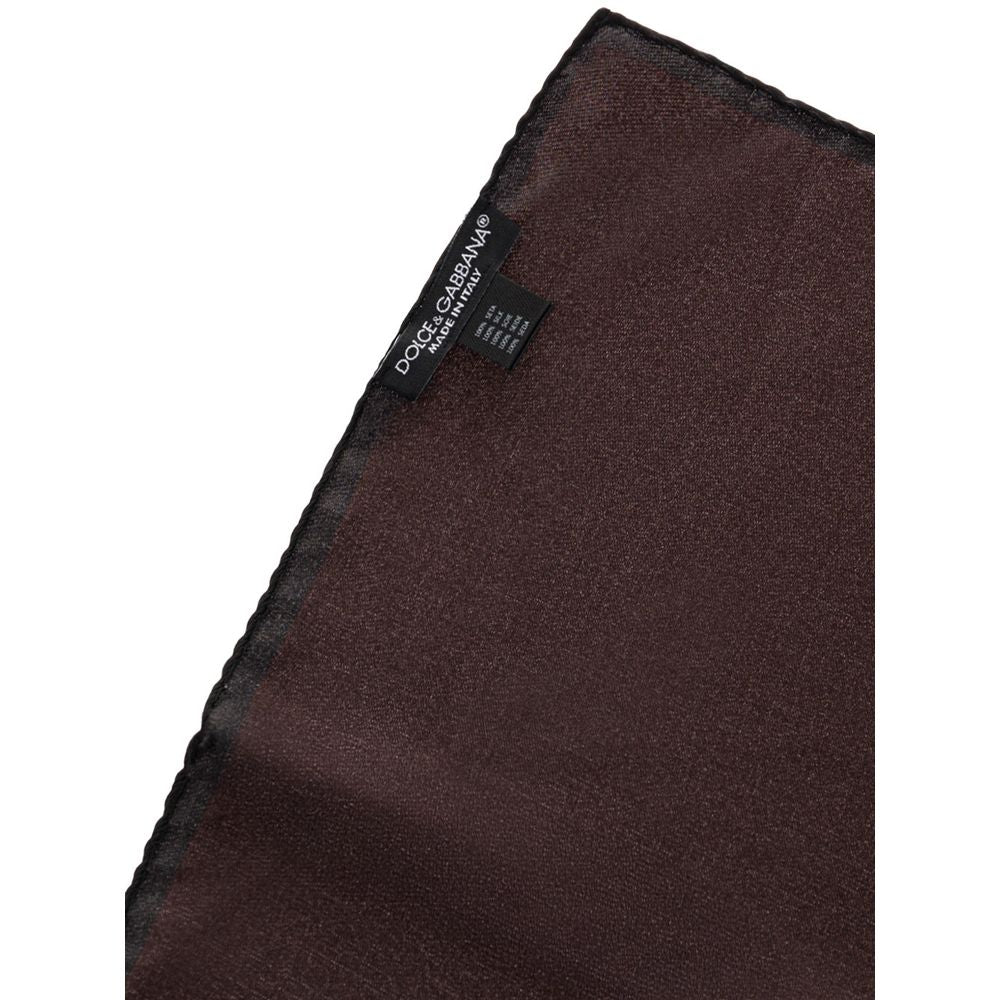 Dolce & Gabbana Brown Silk Pocket Square
