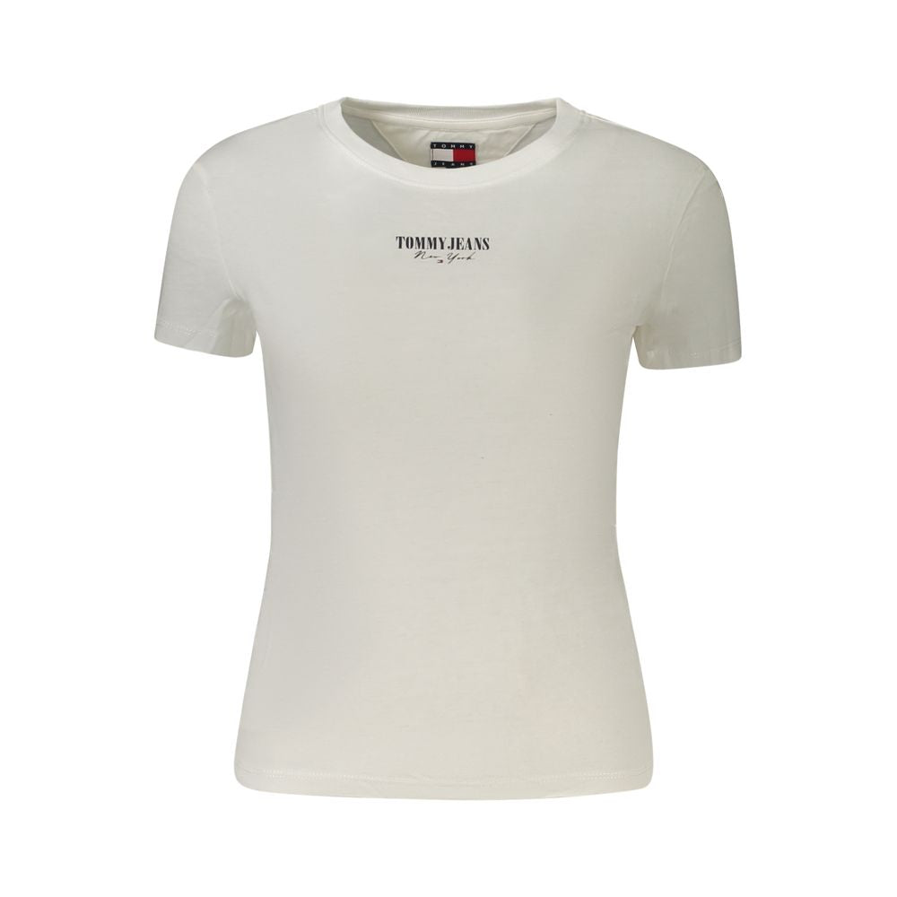Tommy Hilfiger White Cotton Women T-Shirt with logo, eco-conscious casual wear