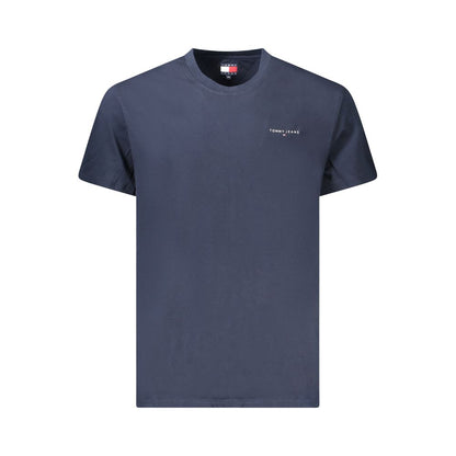 Tommy Hilfiger Blue Cotton Men T-Shirt with logo, short sleeves, eco-friendly 95% regenerative cotton, classic American style