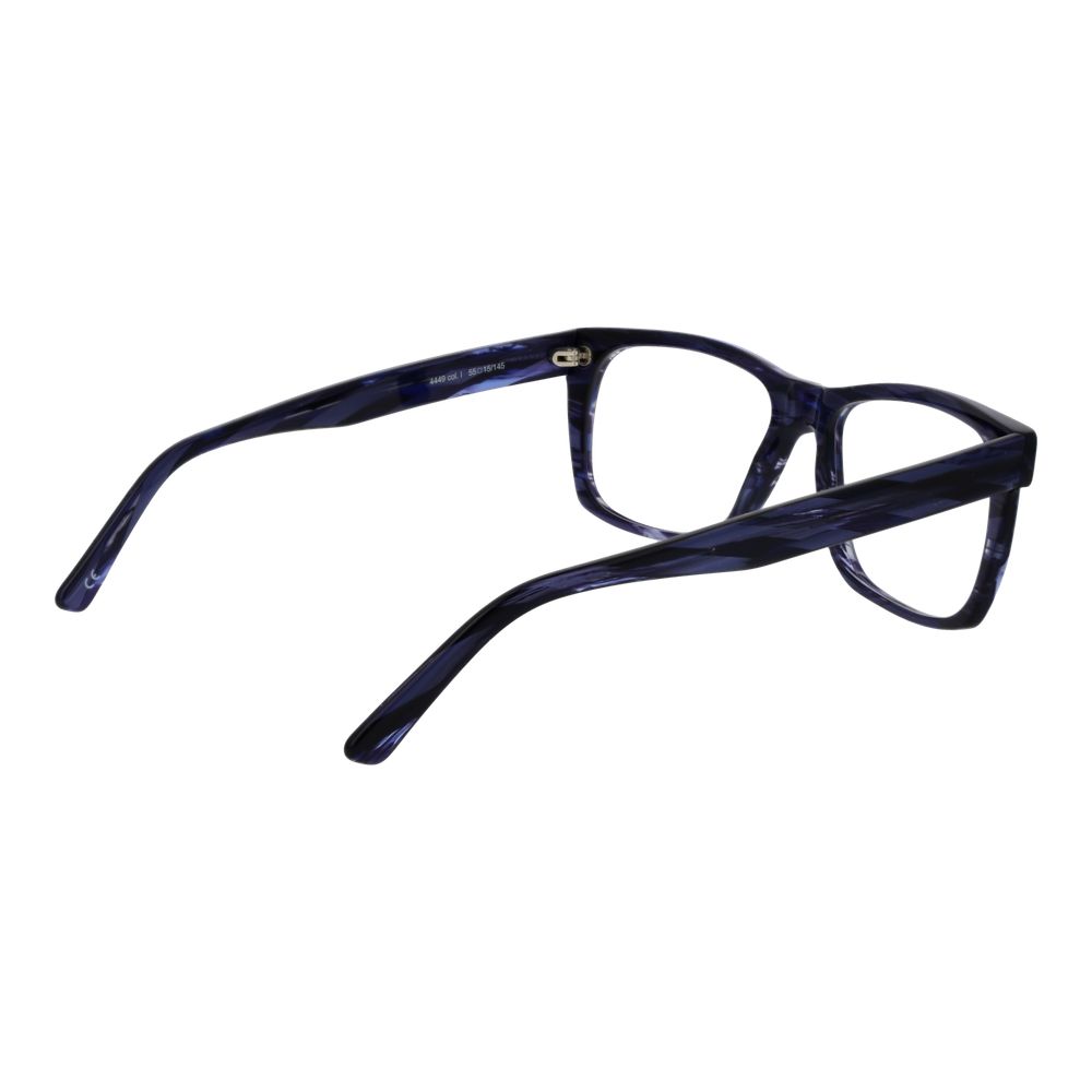 Andy Wolf Blue Unisex Glasses Frame in acetate, full-rim, rectangle style with demo lenses. Size 55-15-145. Includes branded case.