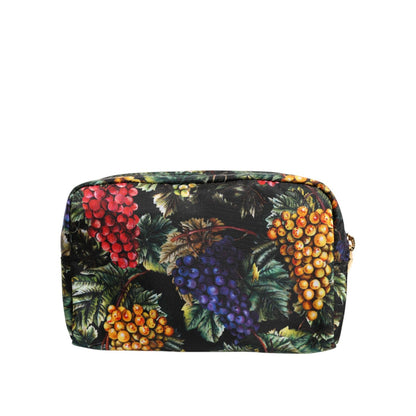 Dolce & Gabbana Multicolor Grape Print Clutch Logo Plaque Pouch Bag