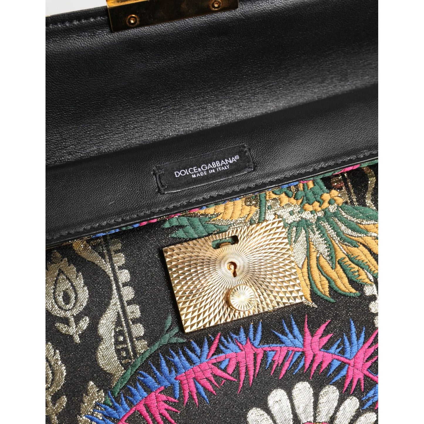 Dolce & Gabbana Multicolor Jacquard Floral Document Briefcase Bag