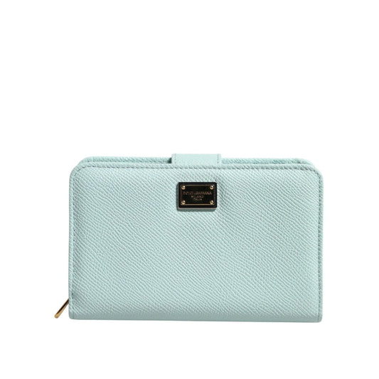 Dolce & Gabbana Mint Green Leather Bifold Continental Clutch Wallet BAG4714