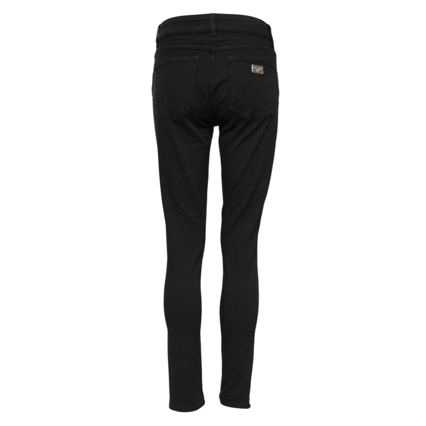 Dolce & Gabbana Black Cotton Skinny Mid Waist Denim Jeans