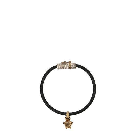 Versace Black Leather Bracelet